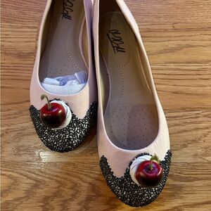 Chic Shoe Bakery Pink Flats with Cherry whip cream